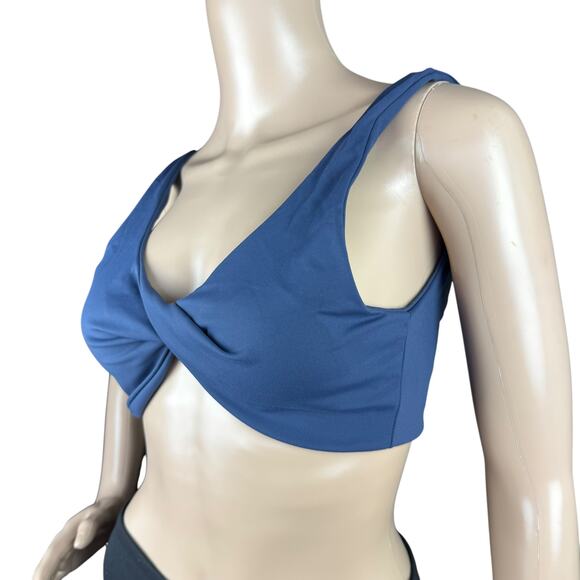New ABOCIW Women's Teal Twist Front Strappy Padded Classic Sports Bra Size M - Picture 3 of 6
